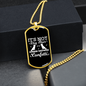 German Shepherd Confetti Necklace Stainless Steel or 18k Gold Dog Tag 24" Chain-Express Your Love Gifts