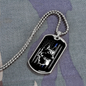 German Shepherd Flag Necklace Stainless Steel or 18k Gold Dog Tag 24" Chain-Express Your Love Gifts