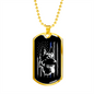 German Shepherd Flag Necklace Stainless Steel or 18k Gold Dog Tag 24" Chain-Express Your Love Gifts