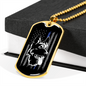 German Shepherd Flag Necklace Stainless Steel or 18k Gold Dog Tag 24" Chain-Express Your Love Gifts
