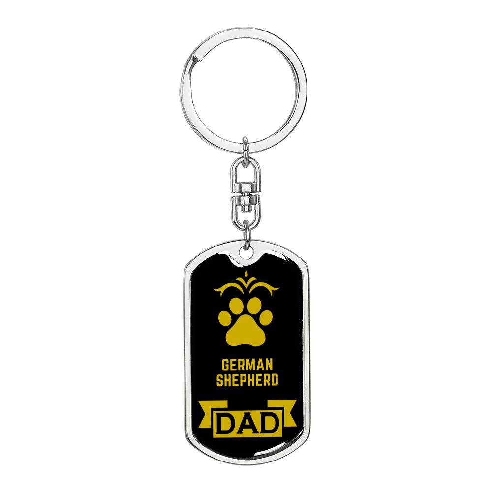 German Shepherd Keychain Stainless Steel or 18k Gold-Express Your Love Gifts