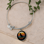 German Shepherd Mom Bracelet Stainless Steel or 18k Gold Circle Bangle-Express Your Love Gifts