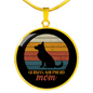 German Shepherd Mom Circle Necklace Stainless Steel or 18k Gold 18-22"-Express Your Love Gifts