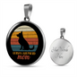 German Shepherd Mom Circle Necklace Stainless Steel or 18k Gold 18-22"-Express Your Love Gifts