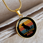 German Shepherd Mom Circle Necklace Stainless Steel or 18k Gold 18-22"-Express Your Love Gifts
