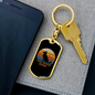 German Shepherd Mom Keychain Stainless Steel or 18k Gold Dog Tag Keyring-Express Your Love Gifts
