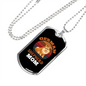 German Shepherd Mom Orange Necklace Stainless Steel or 18k Gold Dog Tag 24" Chain-Express Your Love Gifts