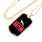 German Shepherd Mom Pink Necklace Stainless Steel or 18k Gold Dog Tag 24" Chain-Express Your Love Gifts