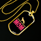 German Shepherd Mom Pink Necklace Stainless Steel or 18k Gold Dog Tag 24" Chain-Express Your Love Gifts