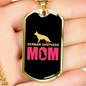 German Shepherd Mom Pink Necklace Stainless Steel or 18k Gold Dog Tag 24" Chain-Express Your Love Gifts