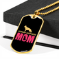 German Shepherd Mom Pink Necklace Stainless Steel or 18k Gold Dog Tag 24" Chain-Express Your Love Gifts