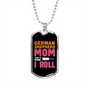 German Shepherd Mom Roll Necklace Stainless Steel or 18k Gold Dog Tag 24" Chain-Express Your Love Gifts