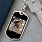 German Shepherd Police Keychain Stainless Steel or 18k Gold Dog Tag Keyring-Express Your Love Gifts