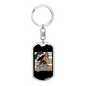 German Shepherd Police Keychain Stainless Steel or 18k Gold Dog Tag Keyring-Express Your Love Gifts