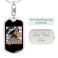 German Shepherd Police Keychain Stainless Steel or 18k Gold Dog Tag Keyring-Express Your Love Gifts