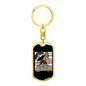German Shepherd Police Keychain Stainless Steel or 18k Gold Dog Tag Keyring-Express Your Love Gifts