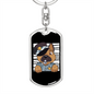 German Shepherd Police Keychain Stainless Steel or 18k Gold Dog Tag Keyring-Express Your Love Gifts