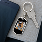 German Shepherd Police Keychain Stainless Steel or 18k Gold Dog Tag Keyring-Express Your Love Gifts