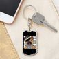 German Shepherd Police Keychain Stainless Steel or 18k Gold Dog Tag Keyring-Express Your Love Gifts