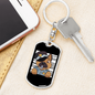 German Shepherd Police Keychain Stainless Steel or 18k Gold Dog Tag Keyring-Express Your Love Gifts