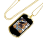 German Shepherd Police Necklace Stainless Steel or 18k Gold Dog Tag 24"-Express Your Love Gifts
