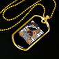 German Shepherd Police Necklace Stainless Steel or 18k Gold Dog Tag 24"-Express Your Love Gifts