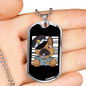 German Shepherd Police Necklace Stainless Steel or 18k Gold Dog Tag 24"-Express Your Love Gifts