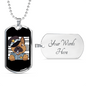 German Shepherd Police Necklace Stainless Steel or 18k Gold Dog Tag 24"-Express Your Love Gifts