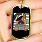 German Shepherd Police Necklace Stainless Steel or 18k Gold Dog Tag 24"-Express Your Love Gifts