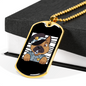 German Shepherd Police Necklace Stainless Steel or 18k Gold Dog Tag 24"-Express Your Love Gifts