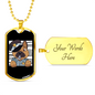 German Shepherd Police Necklace Stainless Steel or 18k Gold Dog Tag 24"-Express Your Love Gifts