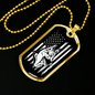 German Shepherd US Flag Necklace Stainless Steel or 18k Gold Dog Tag 24" Chain-Express Your Love Gifts