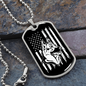 German Shepherd US Flag Necklace Stainless Steel or 18k Gold Dog Tag 24" Chain-Express Your Love Gifts