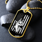 German Shepherd US Flag Necklace Stainless Steel or 18k Gold Dog Tag 24" Chain-Express Your Love Gifts