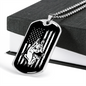 German Shepherd US Flag Necklace Stainless Steel or 18k Gold Dog Tag 24" Chain-Express Your Love Gifts