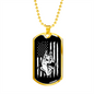 German Shepherd US Flag Necklace Stainless Steel or 18k Gold Dog Tag 24" Chain-Express Your Love Gifts