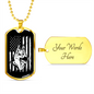 German Shepherd US Flag Necklace Stainless Steel or 18k Gold Dog Tag 24" Chain-Express Your Love Gifts