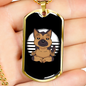 German Shepherd Yoga Necklace Stainless Steel or 18k Gold Dog Tag 24" Chain-Express Your Love Gifts