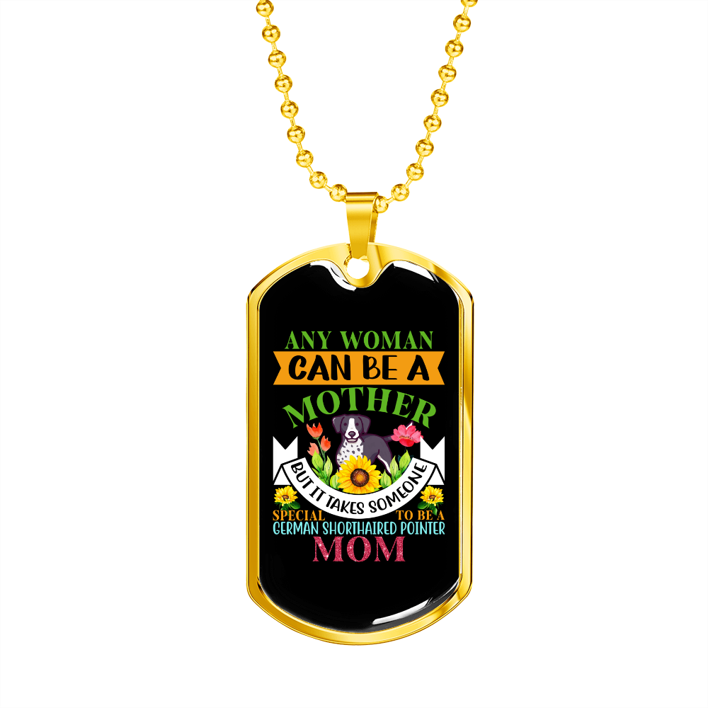 German Shorthaired Mom Necklace Stainless Steel or 18k Gold Dog Tag 24" Chain-Express Your Love Gifts