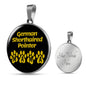 German Shorthaired Pointer Mama Circle Necklace Stainless Steel or 18k Gold 18-22" Dog Owner Lover-Express Your Love Gifts