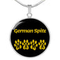 German Spitz Mama Circle Necklace Stainless Steel or 18k Gold 18-22" Dog Owner Lover-Express Your Love Gifts
