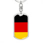 Germany Flag Keychain Dog Tag Stainless Steel or 18k Gold-Express Your Love Gifts