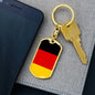 Germany Flag Keychain Dog Tag Stainless Steel or 18k Gold-Express Your Love Gifts