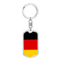 Germany Flag Keychain Dog Tag Stainless Steel or 18k Gold-Express Your Love Gifts