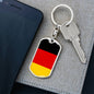 Germany Flag Keychain Dog Tag Stainless Steel or 18k Gold-Express Your Love Gifts