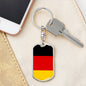 Germany Flag Keychain Dog Tag Stainless Steel or 18k Gold-Express Your Love Gifts