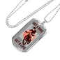 Get A Bike Get A Life Cycling Necklace Stainless Steel or 18k Gold Dog Tag 24"-Express Your Love Gifts