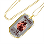 Get A Bike Get A Life Cycling Necklace Stainless Steel or 18k Gold Dog Tag 24"-Express Your Love Gifts