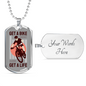 Get A Bike Get A Life Cycling Necklace Stainless Steel or 18k Gold Dog Tag 24"-Express Your Love Gifts