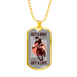 Get A Bike Get A Life Cycling Necklace Stainless Steel or 18k Gold Dog Tag 24"-Express Your Love Gifts